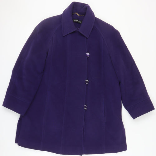 Jacques Vert Women's Purple Wool Overcoat Size 14