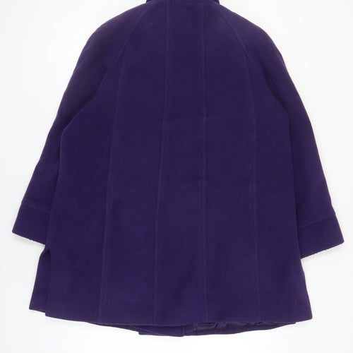 Jacques Vert Women's Purple Wool Overcoat Size 14