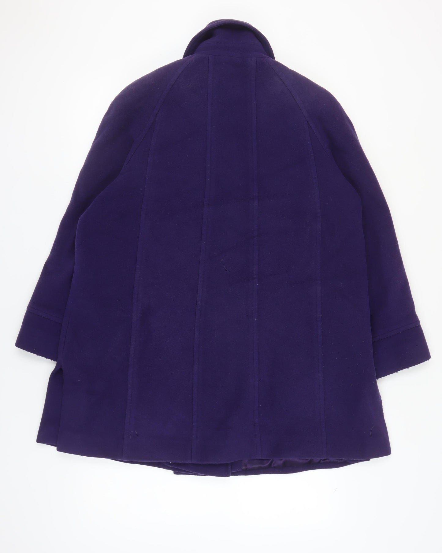 Jacques Vert Women's Purple Wool Overcoat Size 14