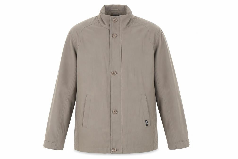 Front view of Wellington Men's Brown Mid-Length Casual Jacket, size 40