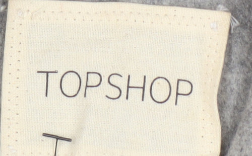 Topshop Women's Grey Wool Blend Midi Overcoat Size 10
