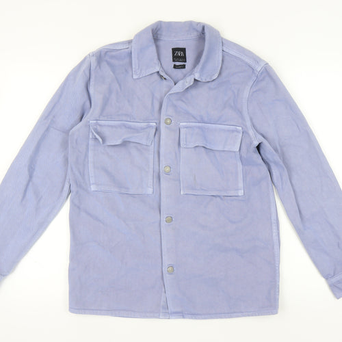 ZARA Men's Blue Relaxed Fit Corduroy Jacket, Size S
