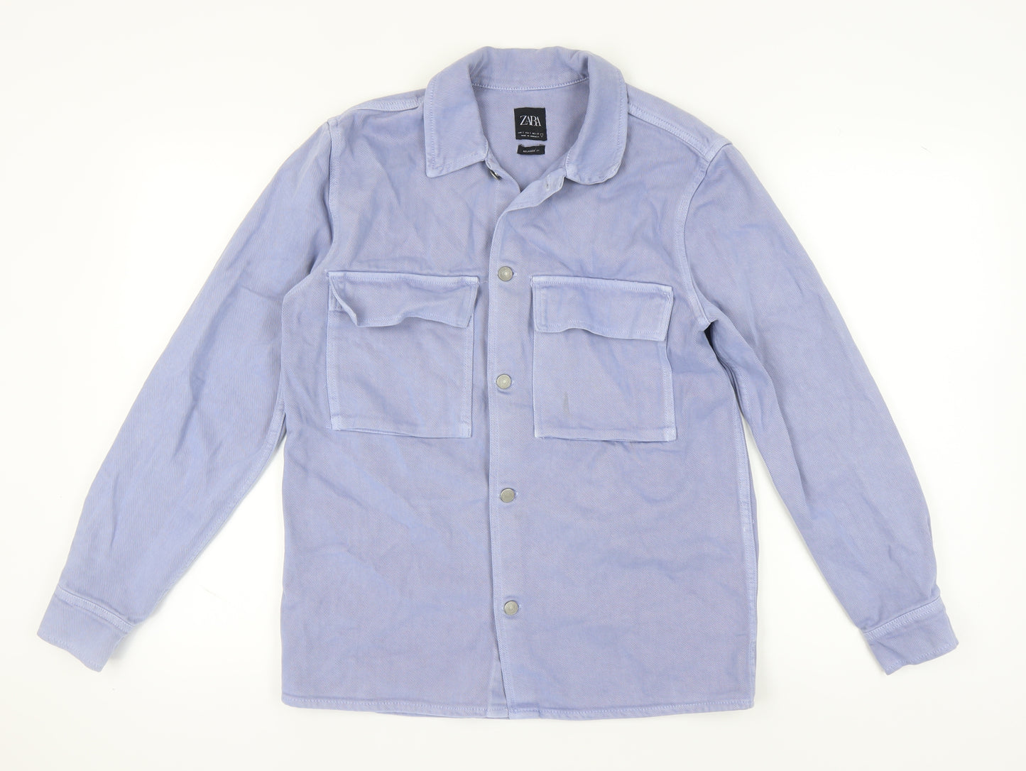 ZARA Men's Blue Relaxed Fit Corduroy Jacket, Size S