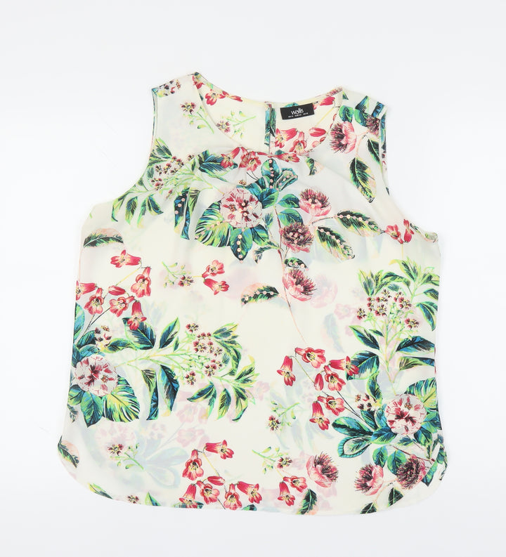 Wallis Womens Floral Sleeveless Blouse Size 14