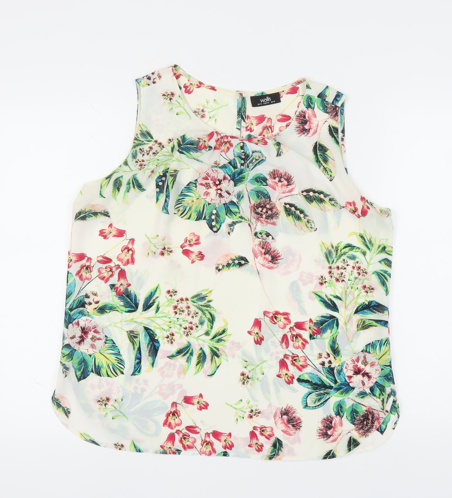 Wallis Womens Floral Sleeveless Blouse Size 14