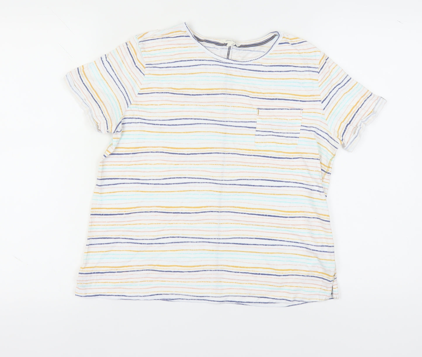 White Stuff Women's Multicoloured Striped T-Shirt, Size 12