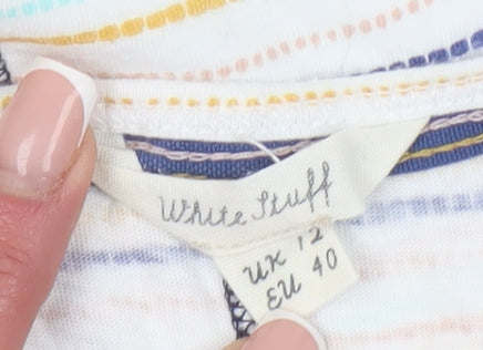 White Stuff Women's Multicoloured Striped T-Shirt, Size 12