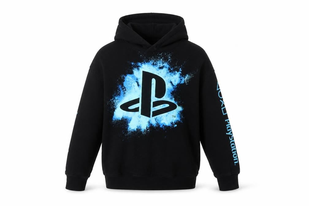 H&M Boys Black Hoodie PlayStation Print 9-10 Years