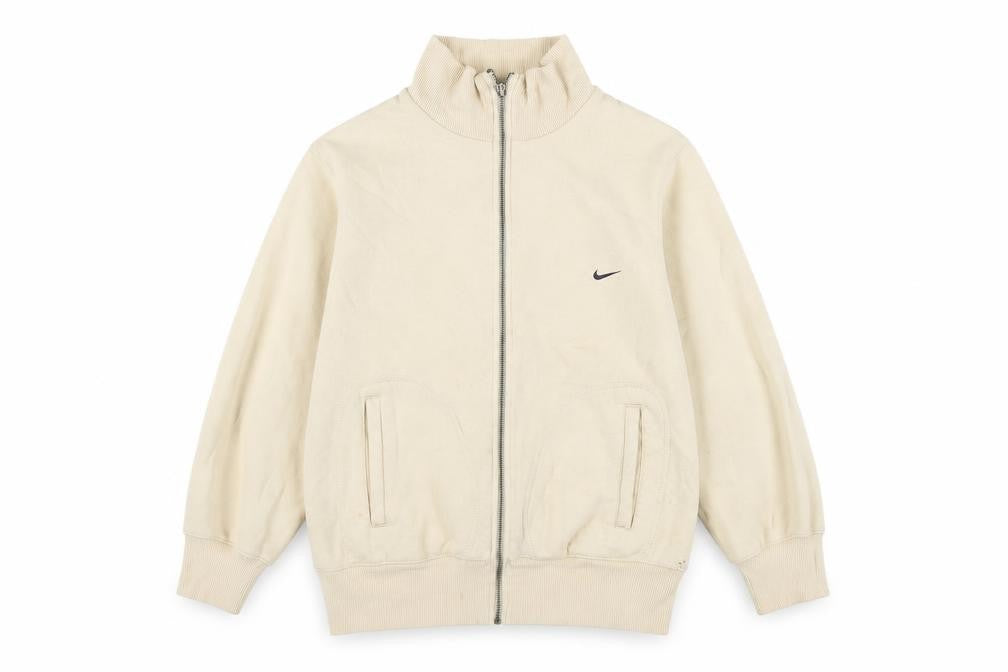 Front view of Nike boys’ beige full zip sweatshirt xs