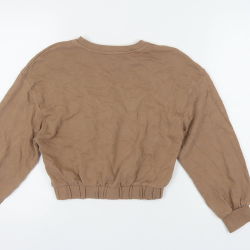 Zara Women's S Brown Cotton Pullover Sweatshirt