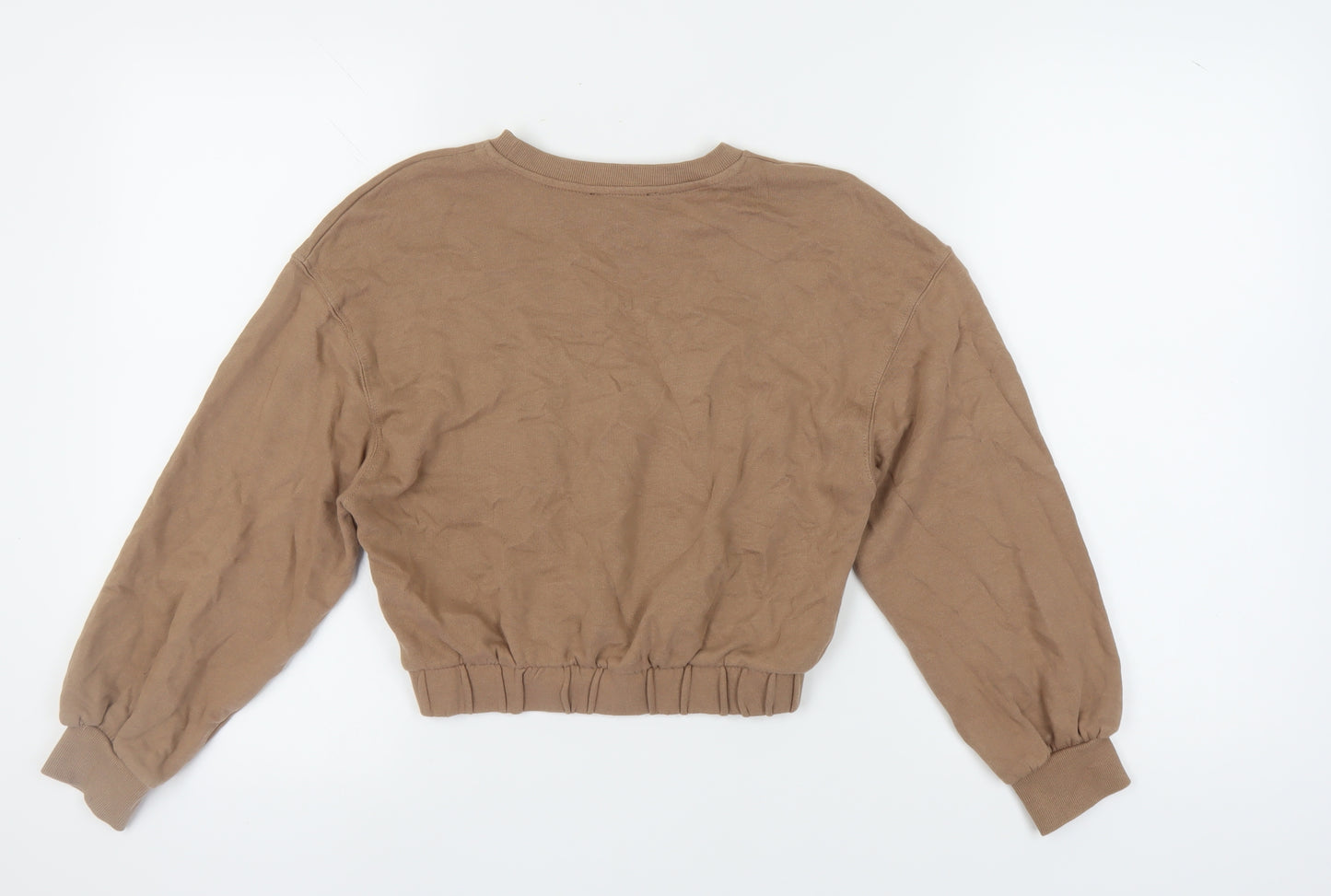 Zara Women's S Brown Cotton Pullover Sweatshirt