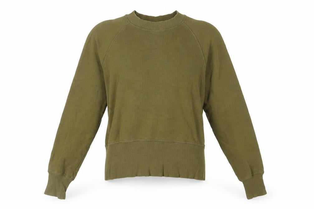 Front view of Monki Women's XS Green Pullover Sweatshirt