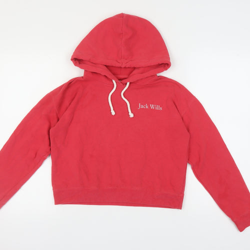 Jack Wills Women's Red Hooded Pullover Hoodie Size 8
