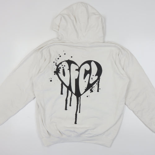 Boohoo White Hoodie for Women, Medium, Logo, Casual