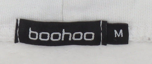 Boohoo White Hoodie for Women, Medium, Logo, Casual