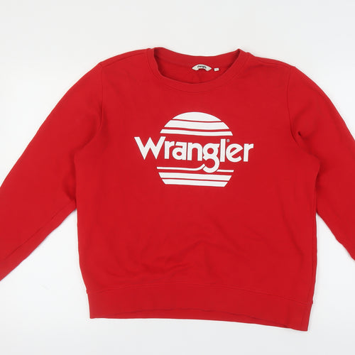 Wrangler Women's Red Logo Sweatshirt Size S Casual