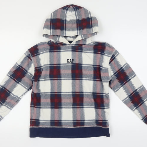 GAP Unisex Kids Multicoloured Plaid Pullover XXL Hoodie