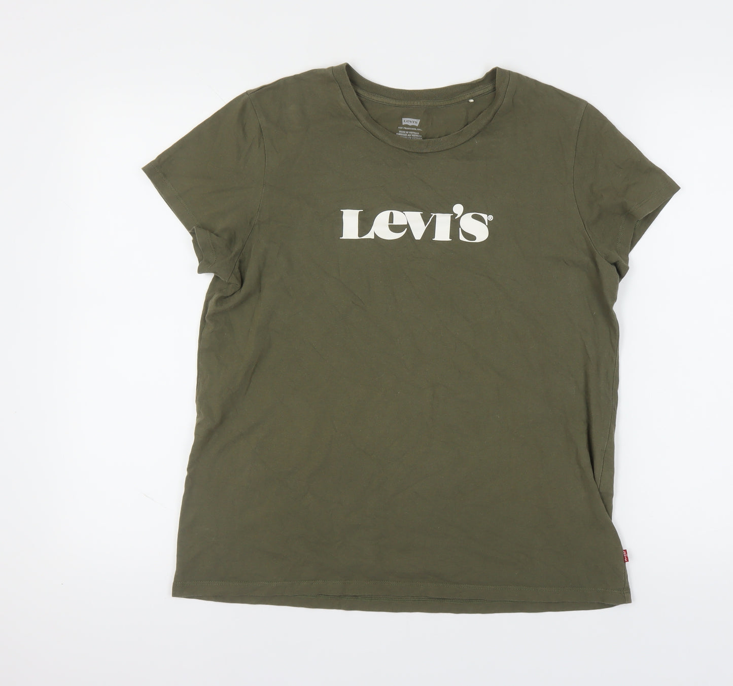 Levi's Women's Green T-Shirt, Size L, Casual Basic Tee