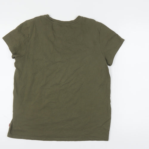 Levi's Women's Green T-Shirt, Size L, Casual Basic Tee