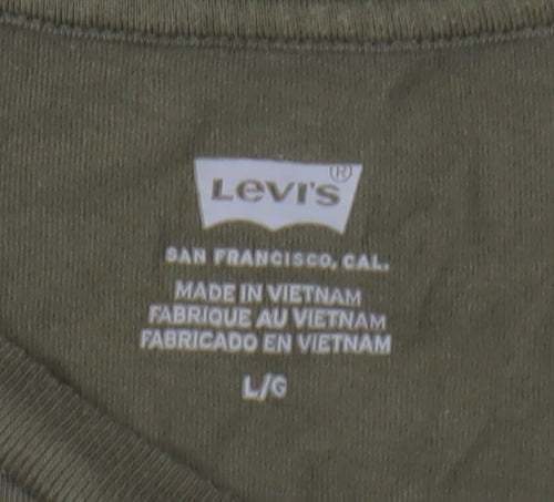 Levi's Women's Green T-Shirt, Size L, Casual Basic Tee