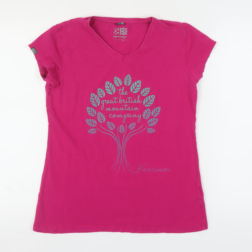 Karrimor Women's Pink V-Neck Cotton T-Shirt Size 12