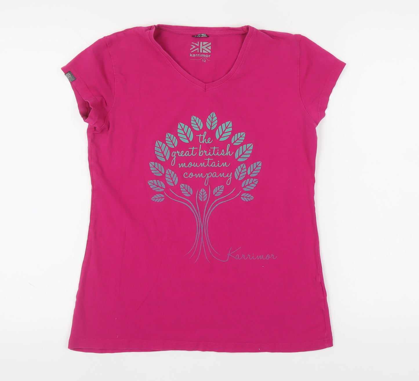 Karrimor Women's Pink V-Neck Cotton T-Shirt Size 12