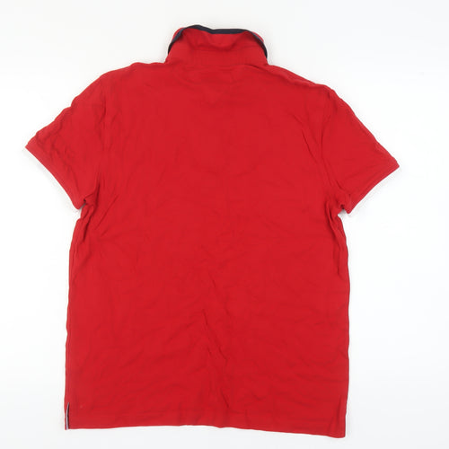 Tommy Hilfiger Men's Red Polo Shirt, Medium, Classic Fit
