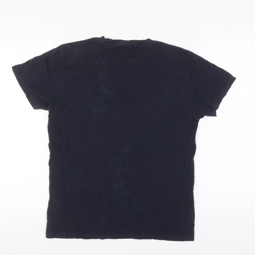 Jack & Jones Men's Blue Graphic Print T-Shirt L