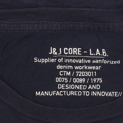 Jack & Jones Men's Blue Graphic Print T-Shirt L