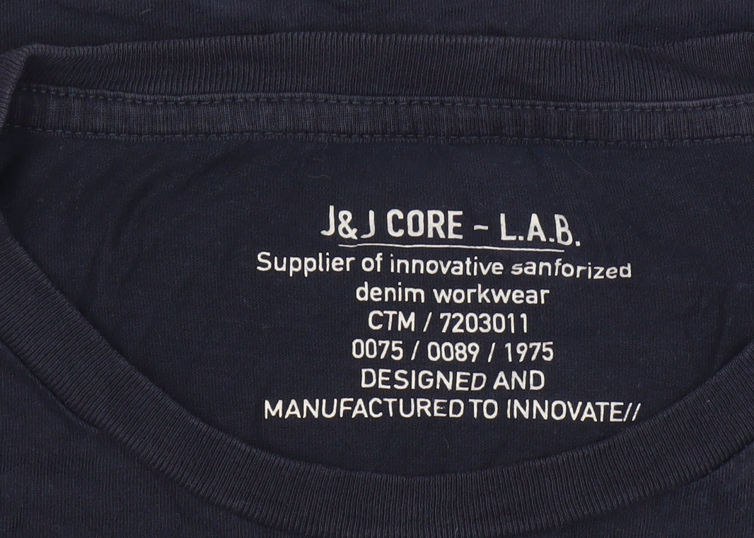 Jack & Jones Men's Blue Graphic Print T-Shirt L