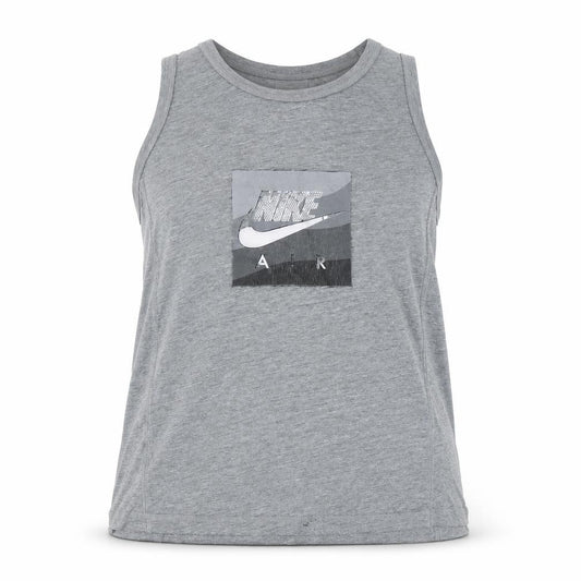 Front view of Nike Men's Grey Tank Top M - Gym & Running Activewear