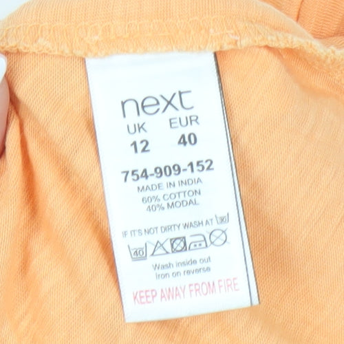 Next Women's Orange Sequin T-Shirt, Size 12, V-Neck