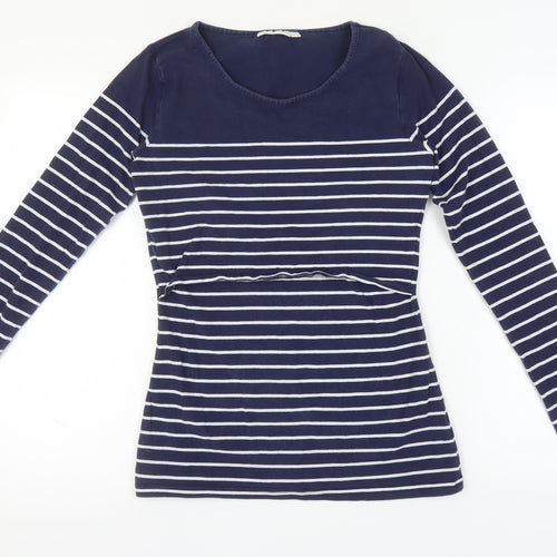 JoJo Maman Bébé Women’s Blue Striped Long Sleeve Top