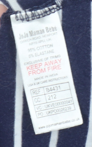 JoJo Maman Bébé Women’s Blue Striped Long Sleeve Top