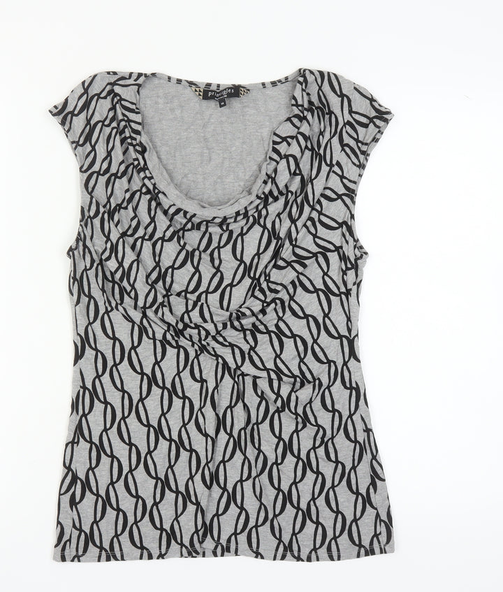 Principles Women’s Geometric Top, Size 14, Scoop Neck