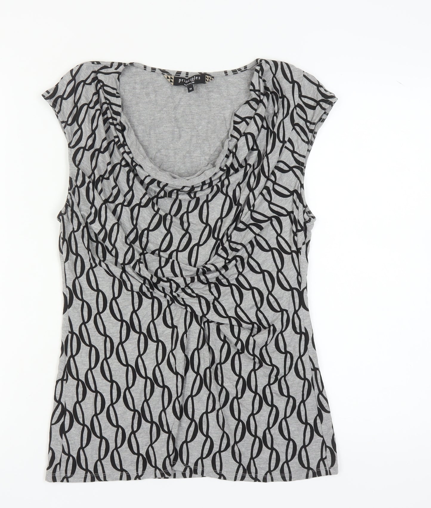 Principles Women’s Geometric Top, Size 14, Scoop Neck