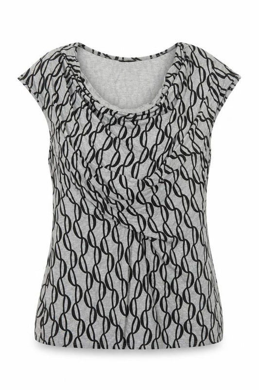 Front view of Principles Women’s Geometric Top, size UK 14, Scoop Neck