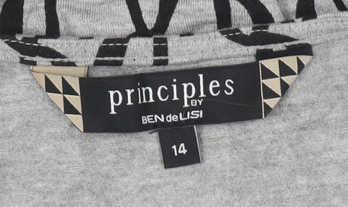 Principles Women’s Geometric Top, Size 14, Scoop Neck