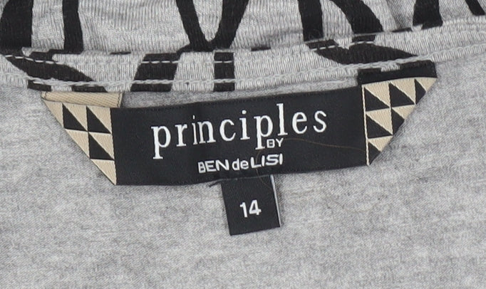 Principles Women’s Geometric Top, Size 14, Scoop Neck