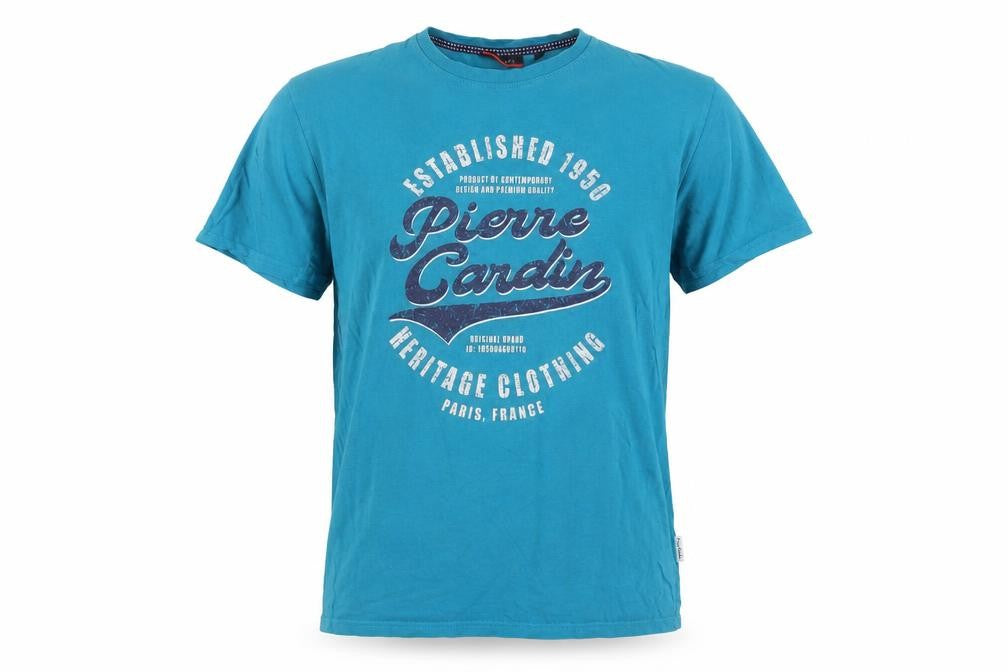 Pierre Cardin Men's Blue Crew Neck T-Shirt, Size M