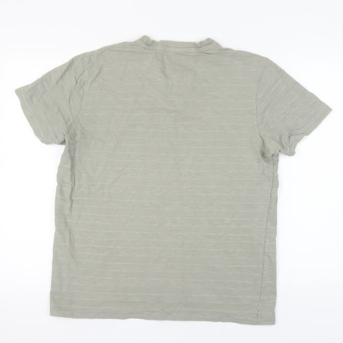 Rocha John Rocha Men's Grey Striped T-Shirt, Size L