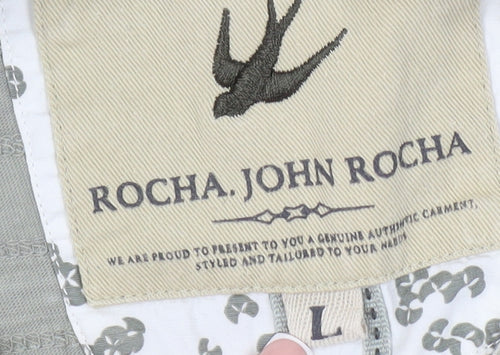 Rocha John Rocha Men's Grey Striped T-Shirt, Size L