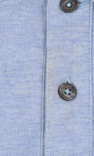 Marks and Spencer Men's Blue Cotton Polo Shirt S