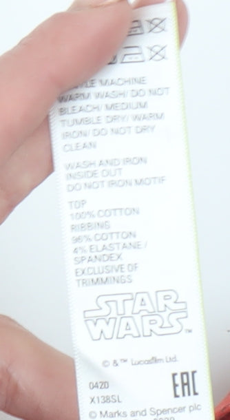 Marks and Spencer Boys Red Star Wars T-Shirt 8-9 Years