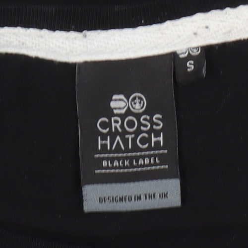 Crosshatch Men's Black Blue Colourblock T-Shirt S