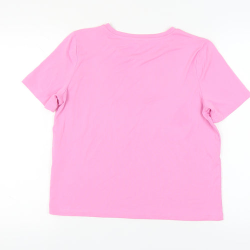 Object Pink Women's T-Shirt - Size S, Casual Crew Neck