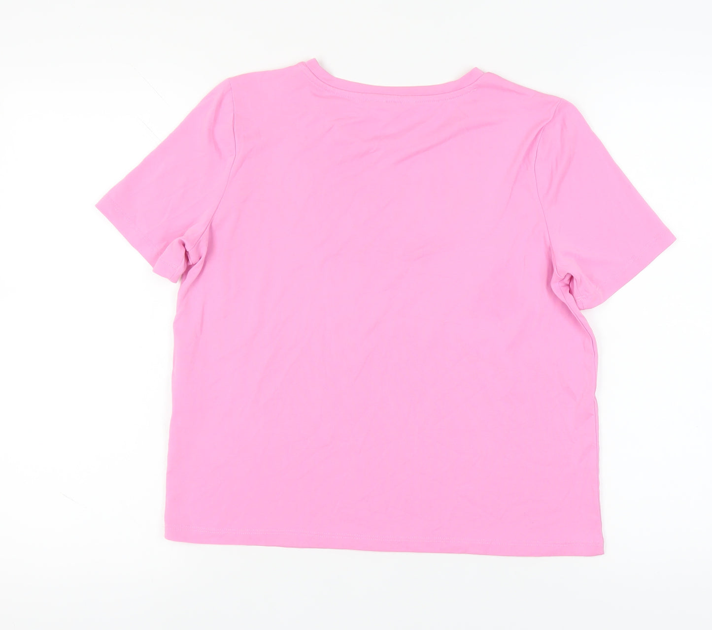 Object Pink Women's T-Shirt - Size S, Casual Crew Neck