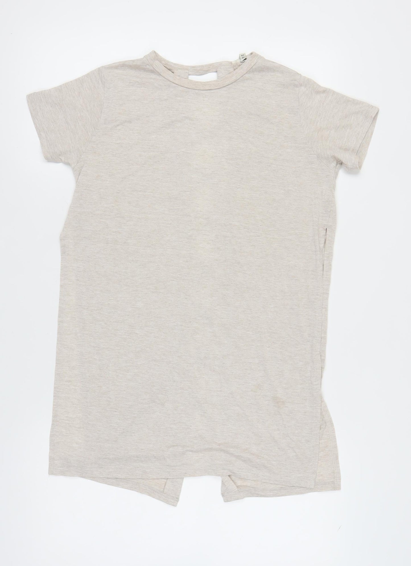 River Island Beige Crew Neck Women's T-Shirt Size 8