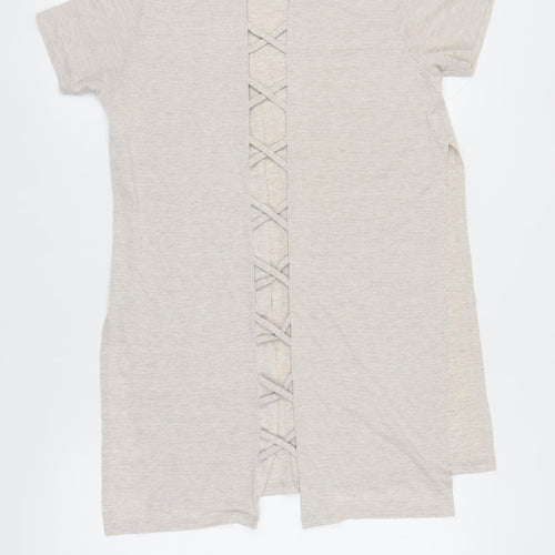 River Island Beige Crew Neck Women's T-Shirt Size 8