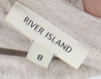 River Island Beige Crew Neck Women's T-Shirt Size 8